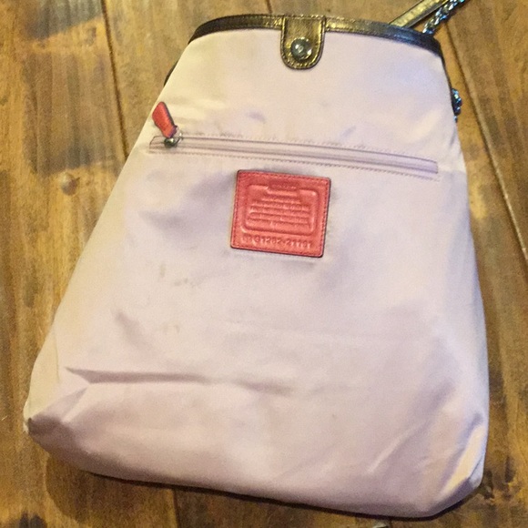 Vintage Coach signature poppy purse bag chain convertible strap Christmas - Picture 10 of 12